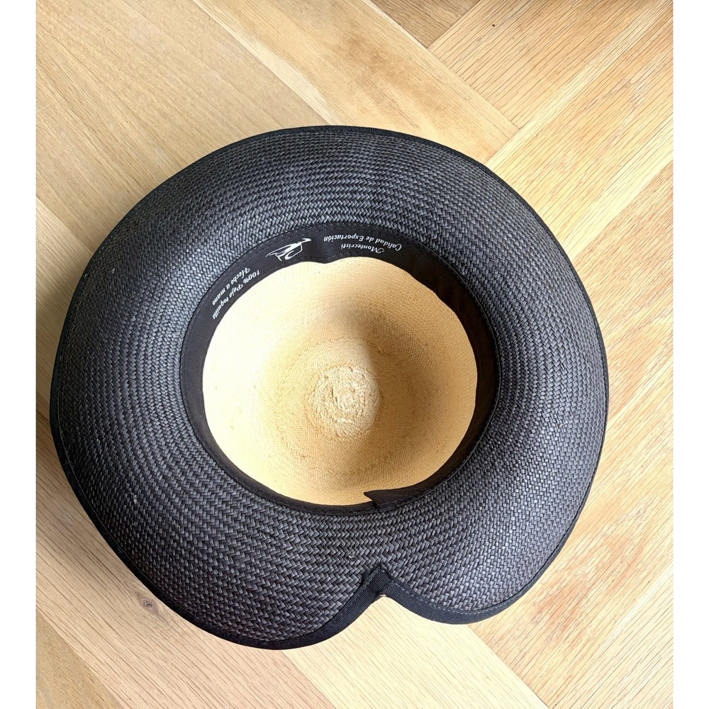 Montecristi Genuine Panama Hat Two Toned Handmade Toquilla Straw - Picture 7 of 7